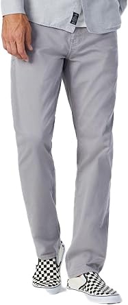 Mavi Zach Mens Straight Leg Pants, Regular Rise Twill Pants for Men, Graphite Twill, Gray Work Pants, 33 x 34