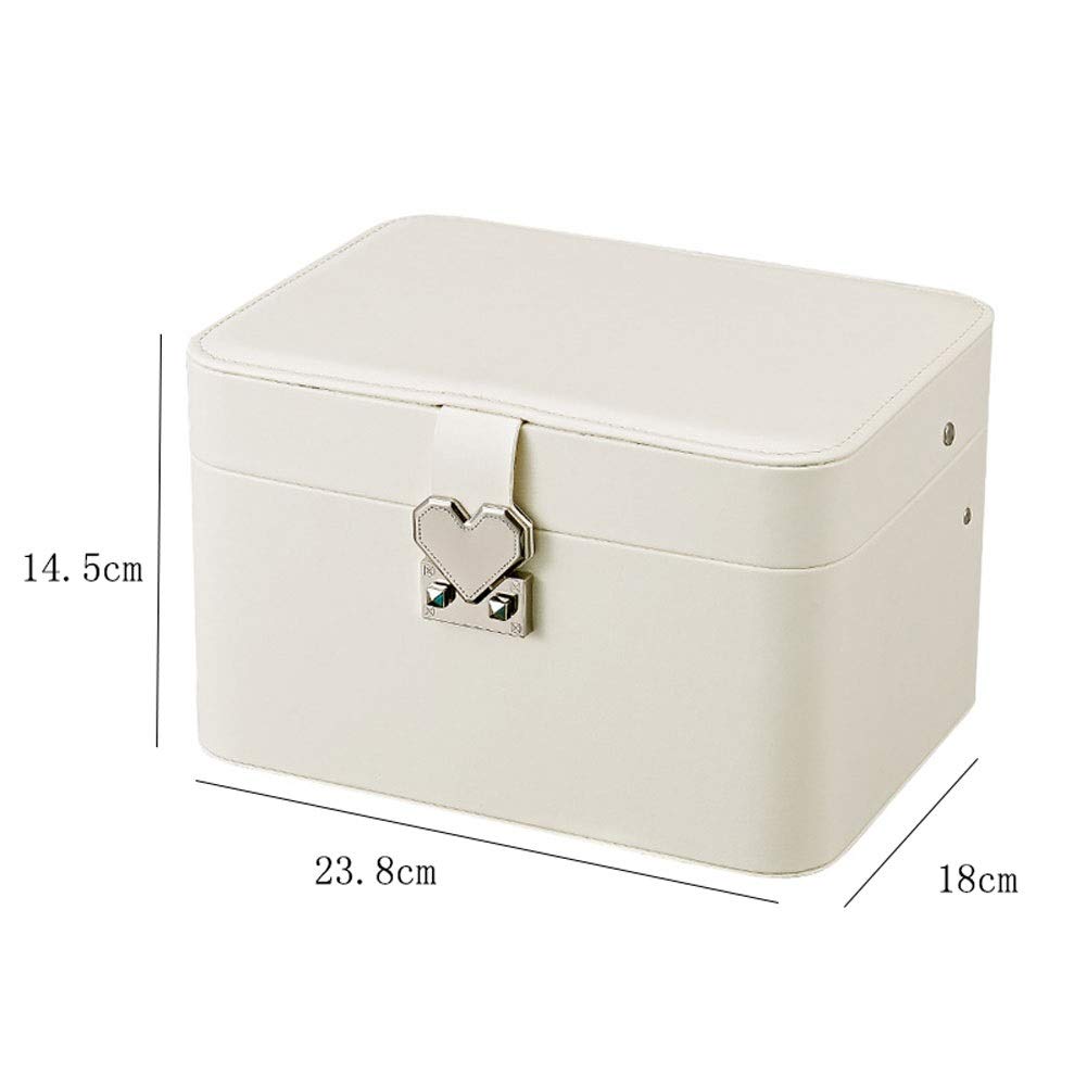 PLJKIHED Schmuckkästchen für Damen, 3 Etagen, großes Fassungsvermögen, Schmucktruhe, Leder-Schmuck-Organizer, Reise, abschließbare Box, Schmuckschatulle für Damen Stabilize