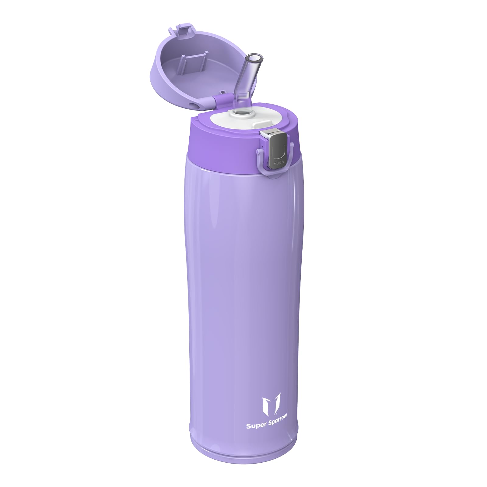Super Sparrow Borraccia Termica Cannuccia, Borraccia in Acciaio Inox - 350ml, 500ml, 750ml - Senza BPA Tazza Borracce Termiche, Bottiglia Termica per Bambini, Scuola, Sportiva