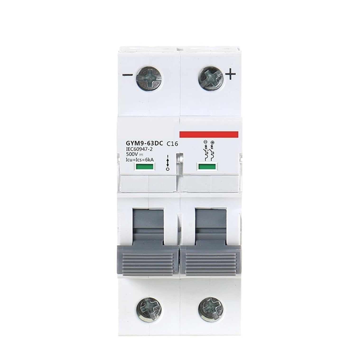Interruttore magnetotermico DC DIN Rail 6KA 2P 500V Mini DC 6A 10A 16A 20A 25A 32A 40A 50A 63A 1 pz(6 Years)