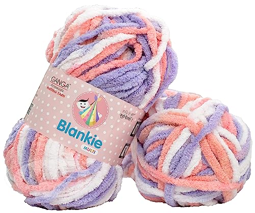 Image of M.G ENTERPRISE Knitting Yarn Thick Chunky Wool, Blankie Purple 200 GMS Best Used with Knitting Needles-Ac Art-Aaef