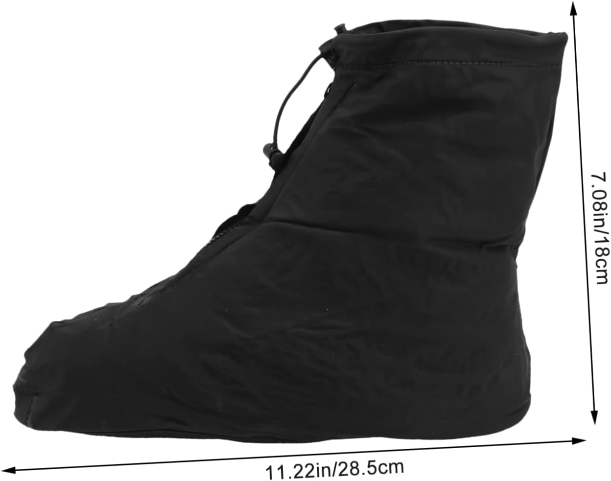 BESTonZON 1Pair Cycling Shoe Covers Non Slip All Match Overshoes with Zippered Closure Lightweight Rain Shoe Protectors for Outdoor Activities Black
