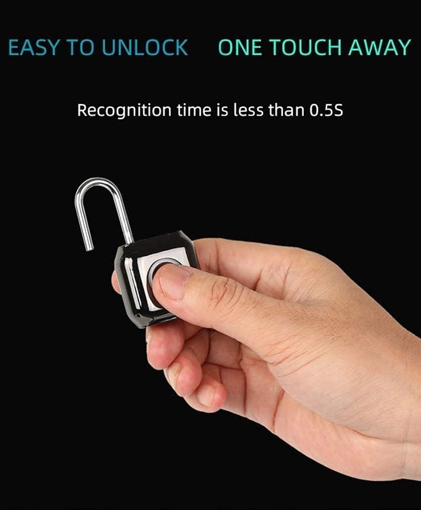Electronic Fingerprint Padlock, Smart Lock for Gym Bedroom Home Locker USB Charge Waterproof Padlock for Outdoor Door,Backpacks,Suitcases and Offices