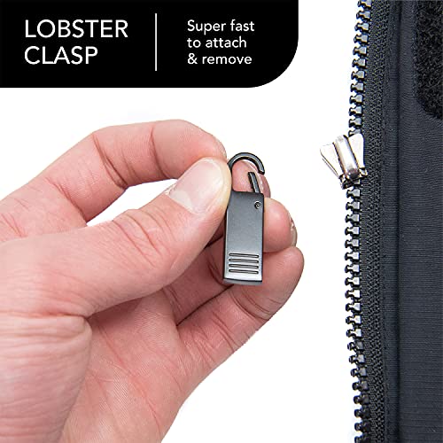 Zipper Pull Replacement. 4X Black Heavy Duty Replacment Zippers Pull tab for Broken Jacket, Coat, Luggage, Suitcase, Backpack, Boot and More. Easy Clip on Puller Parts
