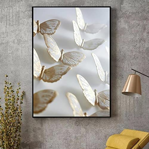 Toile papillon abstrait nature morte KEBIA pour illuminer le mur de votre salon 60x90cm