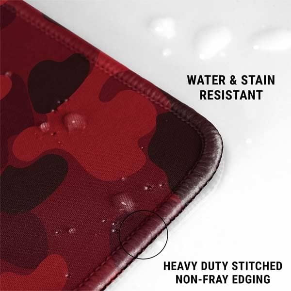 Vista 13 de Skinit Alfombrilla de mouse grande para juegos, diseño de camuflaje de dientes de tiburón con bordes cosidos, impermeable, base de goma