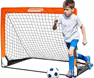 Portable Soccer Goal, Soccer Net for Kids Backyard Training 4'x3', 1 Pack (Orange)
