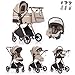 Kakbgee Passeggino 3 in 1 | con Carrozzina Pieghevole & Maniglia 7 Altezze | Sospensione 4 Ruote | Norma EN1888 | 0-3 Anni (15kg), Beige-Kaki immagine