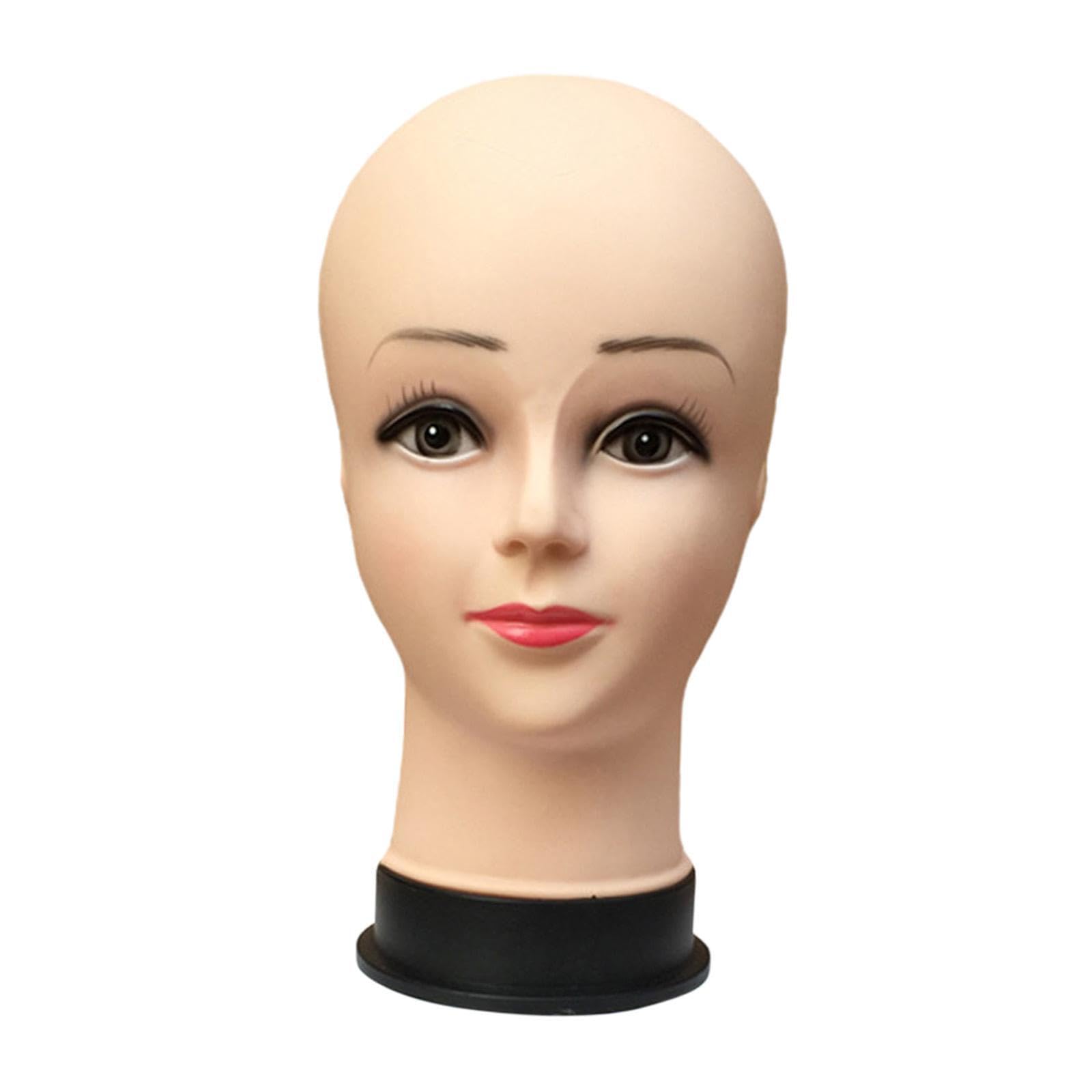 AUYXSSZ Portable Bald Mannequin Head For Wig And Cap Showcase Foam Head Sturdy And Easy For All Display Needs Female Bald Mannequin For Foam To Hold