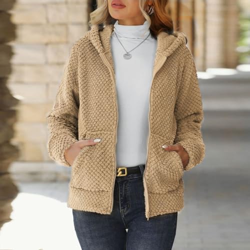 Womens Jackets Zip Up Coats Clothing Hooded Clothes with Pockets - image 2