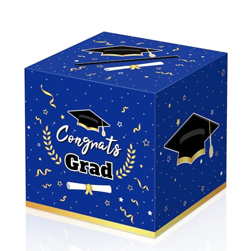 Image of Kelool Graduation Decorations 2026 Blue Graduation Card Box Graduation Party Decorations,Graduation Box,Congrats Grad Gifts for 2026 Graduation Party Supplies Favors
