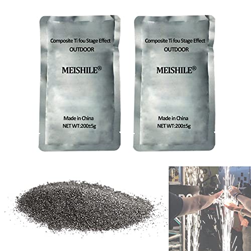 MEISHILE Outdoor 2x 200g Granules de titane composite, Extérieur, Fournitures pour ColdSparkMachine Fontaines étincelle froide Machines à effets de scène, Composite Titanium Outdoor Cover