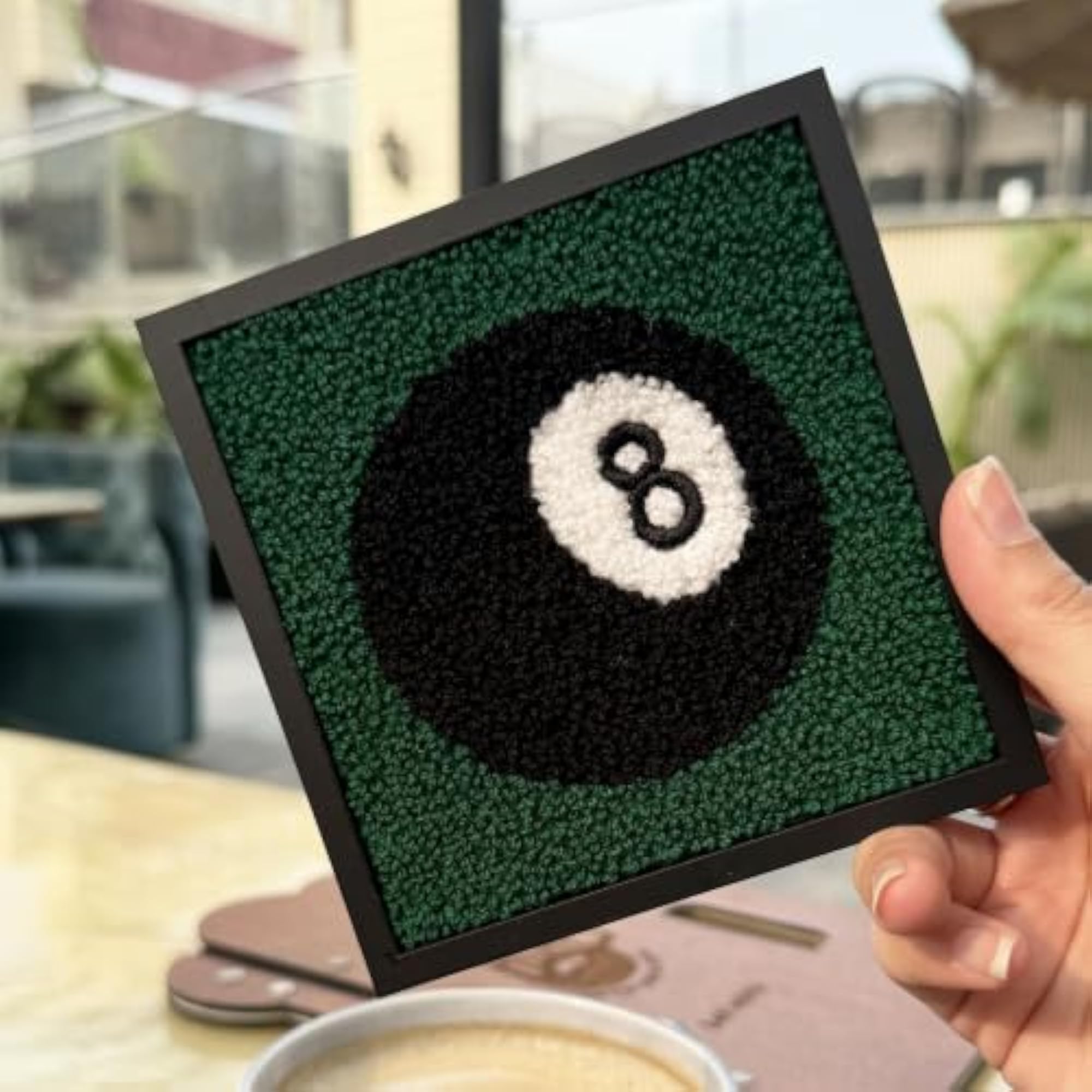 Tufted Coasters with Wooden Frame, Pack of 2