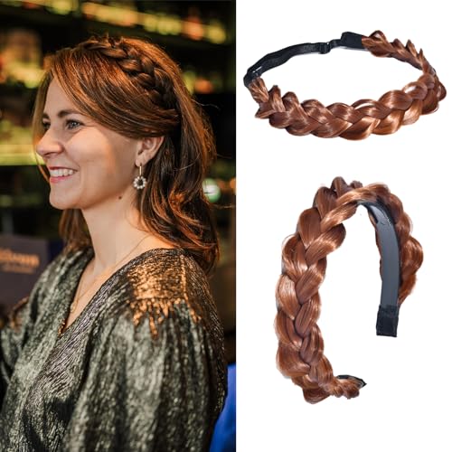 Braided Headbands for Women, 2 Pcs Handmade Fashion Braid Headband