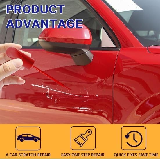 Image of Car Scratch Remover Touch Up Paint Pen Automotive Car Paint Pen 2 In 1 Car Paint Scratch Repair for Deep Scratches Special-Purpose Car Paint (Red)