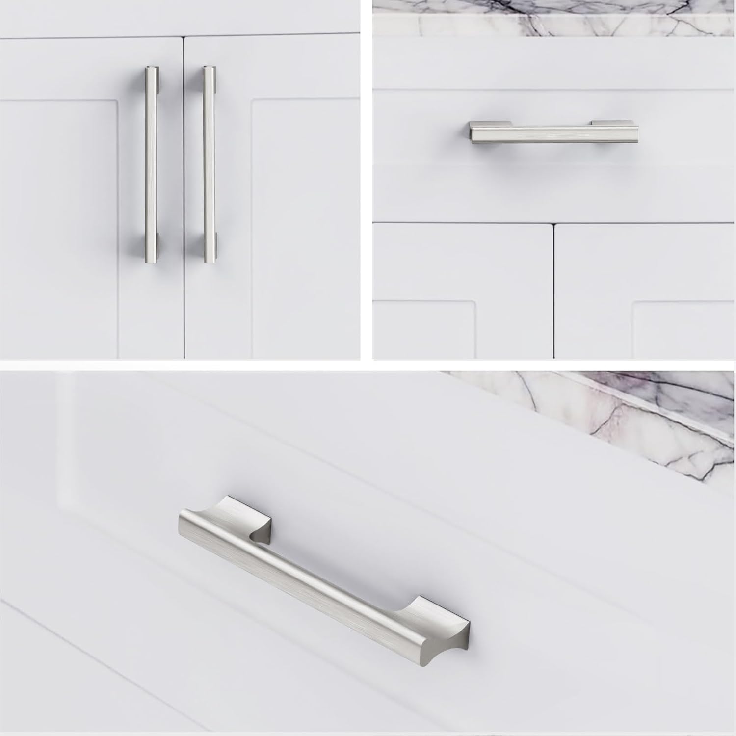 10 Pack 5 Inch(128mm) Brushed Satin Nickel Kitchen Cabinet Handles, Cabinet Pulls, Drawer Handles, Dresser Pulls