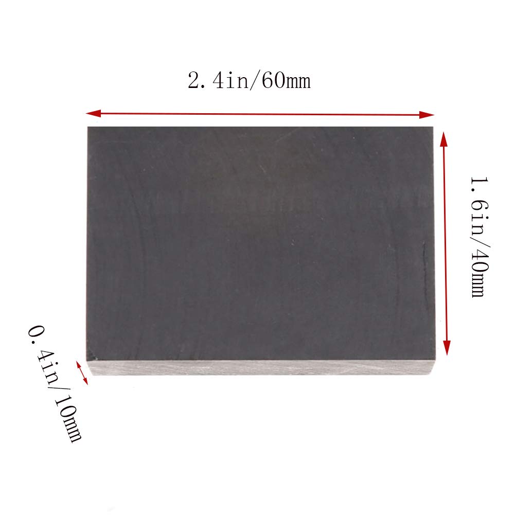 Bloc de graphite vierge, Paquet de 3 plaques, blocs et électrodes graphite électrolytique à 99,9% 2,4" X 1,6" 0