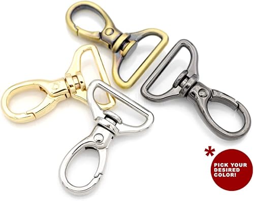 Miniatura 4 de CRAFTMEMORE 2 ganchos ovalados a presión de metal resistente, cierre de langosta giratorio, llavero con clip, accesorios para hacer monederos SC09