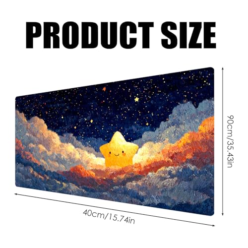 Image of Nuxovilar Professional Large Mouse Pad & Computer Game Mouse Mat (35.4x15.7IN, Dreamy Clouds & Luminous Celestial Art) (90 * 40cm Dreamy Celestial Clouds)