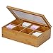 Oceanstar - TB1323 Oceanstar Bamboo Tea Box, 12 Inch, Natural