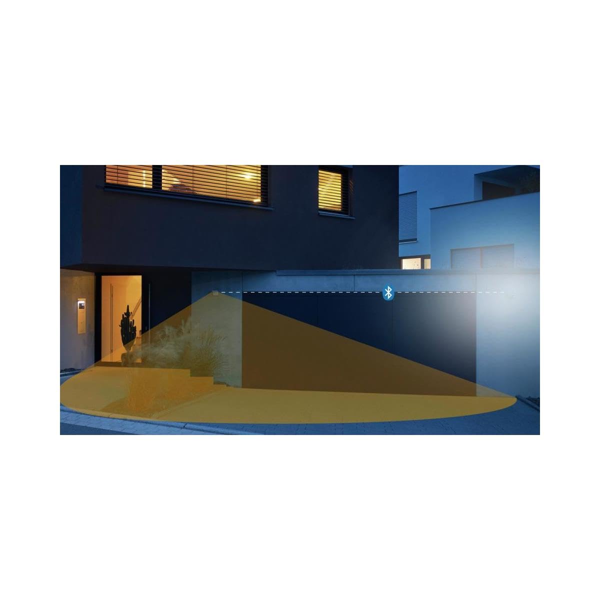 Steinel Detector de Movimiento iHF 3D Antracita, Sensor de Movimiento de 160°, Rango de 1-5 m, Ajustable en 3 Zonas Mediante Bluetooth
