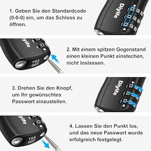 Diyife TSA Gepäckschlösser, Kofferschloss für Flugreisen (2 Stück,Schwarz) - Image 4
