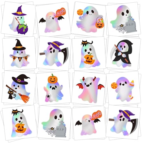 JUNEBRUSHS 120 tatouages paillettés temporaires Halloween
