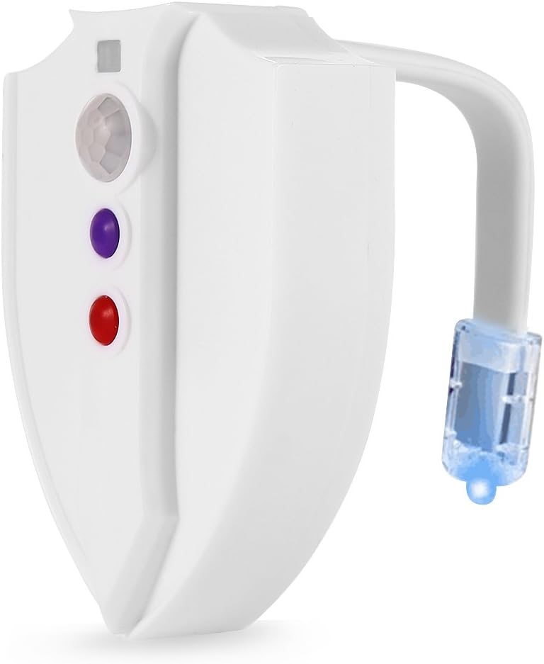 Toilet Light, Motion Sensor & UV Sterilisation, Battery Operated, Water-resistant LED, 8 Colours, Fits Any Toilet, Bathroom Night Light
