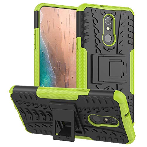 PUSHIMEI for LG Stylo 5 case,LG Stylo 5X/Stylo 5V/Stylo 5 Plus Case,with Kickstand Hard PC Back Cover Soft TPU Dual Layer Protection Phone Stand Case Cover Compatible with LG Stylo 5+/5 V(Kelly)