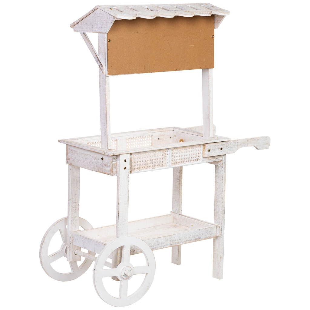 WANDERLUST DECO Carro expositor-estantería de madera 90x44x125h cm
