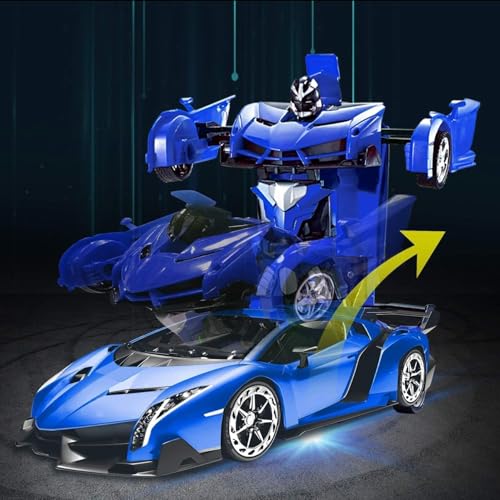 Image of Amitasha Transform Remote Control Car 2-in-1 Convertible Robot Car - One Click Deformation RC Car for Kids Boys with Rechargeable Battery Birthday Gift