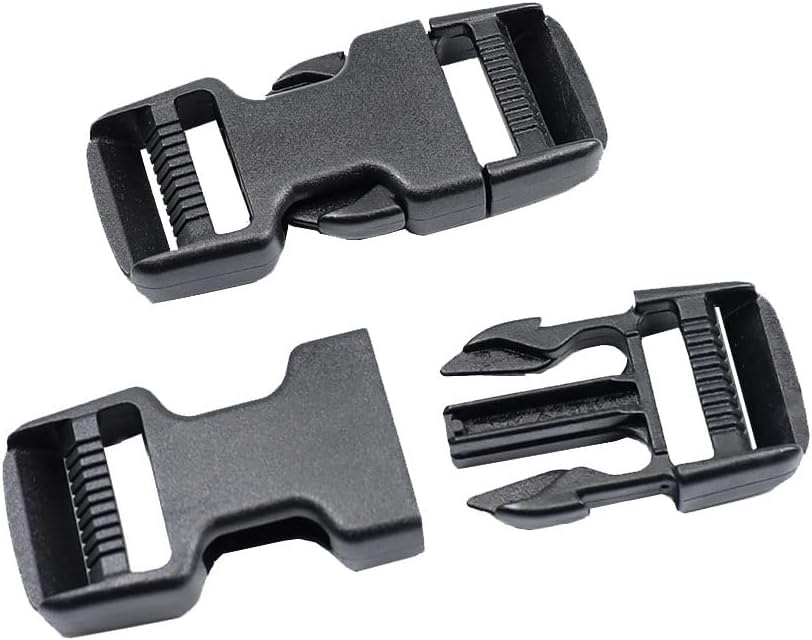 Plastic Side Release Buckles,15mm/20mm/25mm/32mm/38mm/50mm Heavy Duty Plastic Buckle Clips Snaps Backpack Belt Replacement Buckle (25mm-2set)