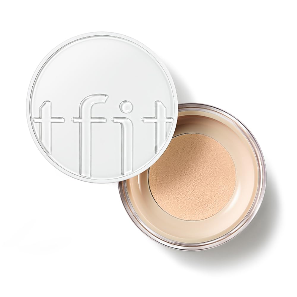 TFIT Translucent Set Finishing Powder - Sebum Control Face Loose Powder, Matte & Silky Finish, Lightweight, Long-lasting, Korean Makeup Setting Powder (2.2 Dark Beige, 0.24 Oz.)