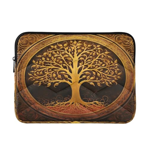 Funda para portátil 13-14 pulg con diseño árbol dorado