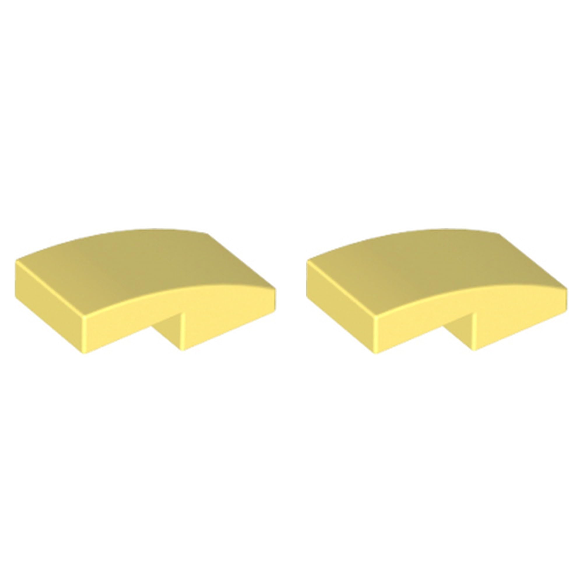 LEGO Slope, Curved 2 x 1 x 2/3, Part 11477 (Bright Light Yellow, 2, Bricks) — image 1