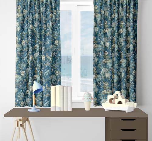 Image of Ultimate Trends Polyester Room Darkening Curtains for Doors and Window, Eyelets Curtain Block Up to 65% to 70% Sunlights, 7 FEET Packof 2,Deep Teal Blue