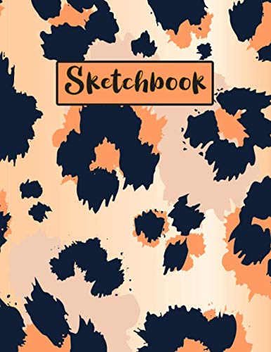 Sketchbook: Cute Pretty Cheetah Print Cover sketchbook with, 120+ Pages, 8.5"x11" Blank Paper with wide ruled and Doodles, Great Gift ... Animals, and Coloring (Cute Gifts for Girls)