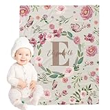 HOSEE Custom Blanket Customized Baby Blanket(Flowers) Baby Girl Gifts Personalized Baby Blankets for Girls Boys Personalized Baby Blanket for Bed Baby Blanket with Name Blanket Personalized Gifts