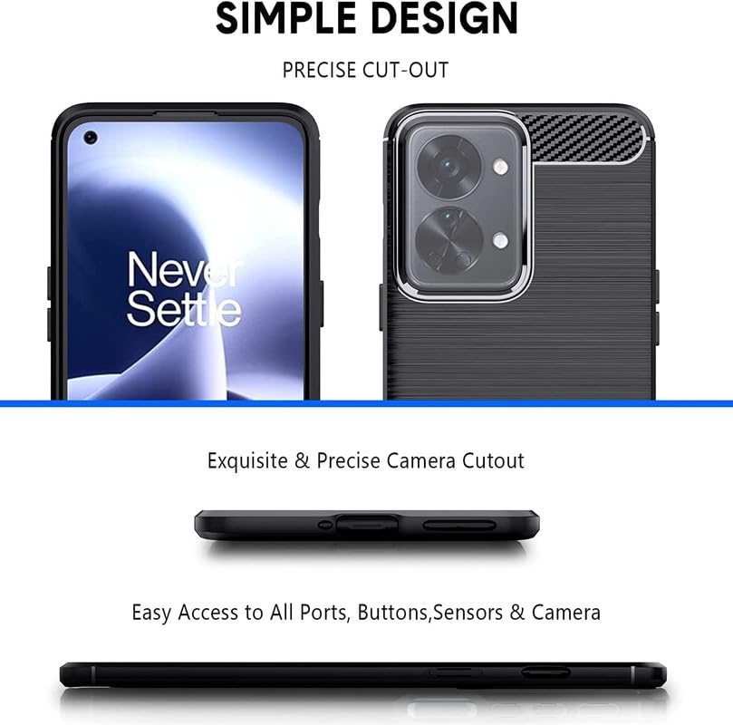 Image of Hybrid Carbon Fiber Back Case for OnePlus Nord 2T (Black)