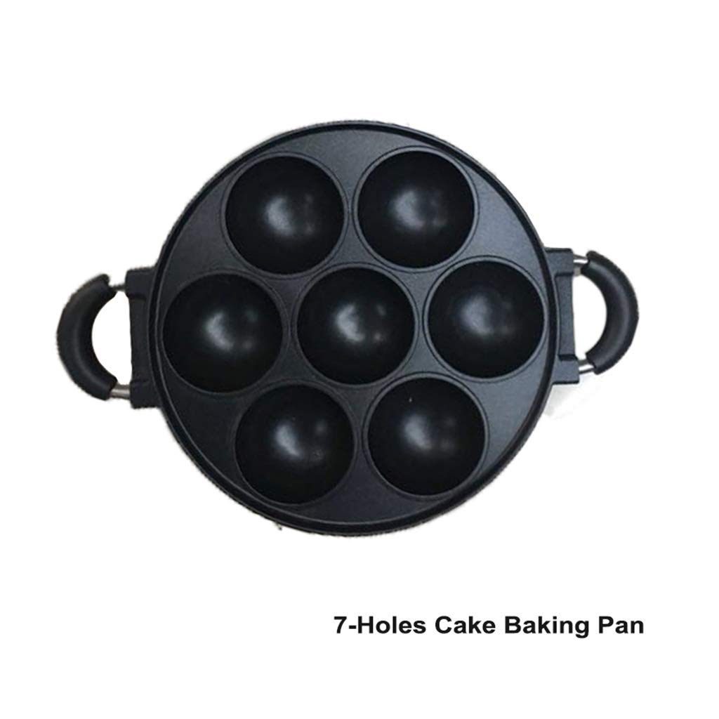 Padella per Torta a 7 Fori Padella per frittata in Alluminio pressofuso Pentola Antiaderente per Colazione Stampo per Torta Uova Pentole da Cucina Frittata Antiaderente