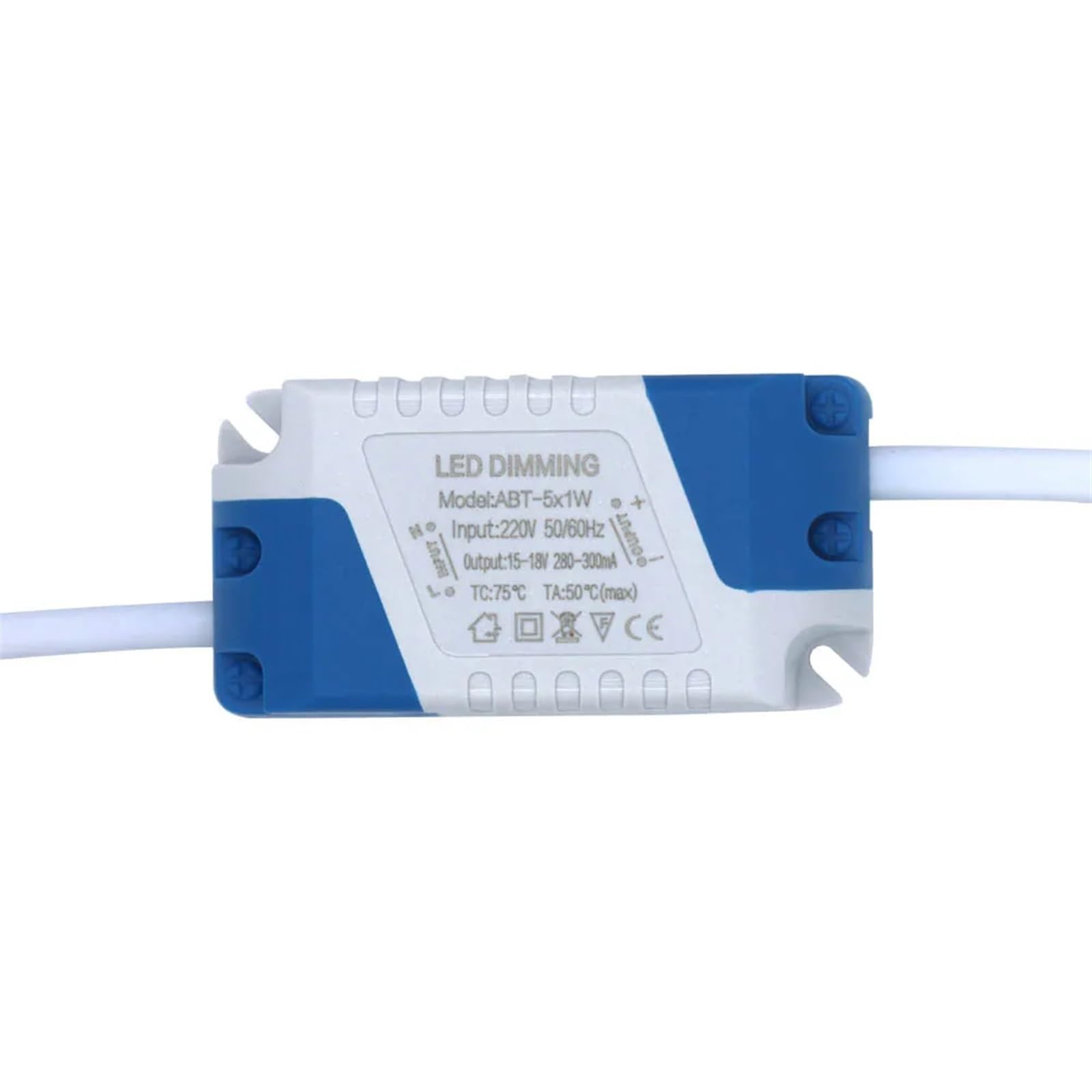 FCARUMIQP Power Supply Adapter 3W 5W 6-7W 7-15W 15-24W 220V 300mA LED Dimming Safe Plastic Shell Driver for Panel Light Strip(5W DC15-18V)