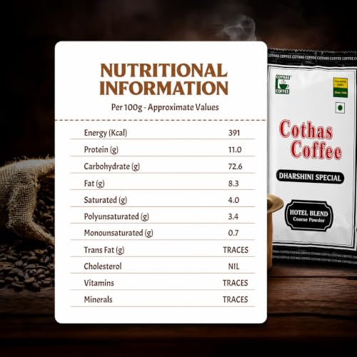Image of Cothas Coffee - Darshini Special South Indian Filter Coffee Powder | Blend of 80% Coffee & 20% Chicory |Traditional Strong Coffee | Handpicked Cherries | Rich Aroma & Bold Taste | 500 g Pack