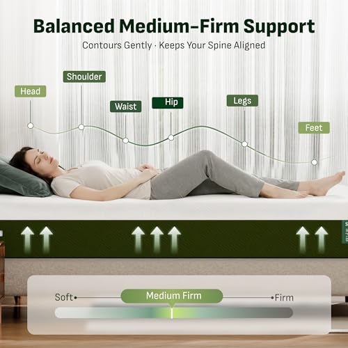 Image of Softa 10 Inch Queen Cooling Gel Memory Foam Mattress, Breathable Bamboo Cover, Fiberglass Free, Green Tea Support Foam, Medium Firm Feel for Pressure Relief, CertiPUR-US Certified, Mattress in a Box