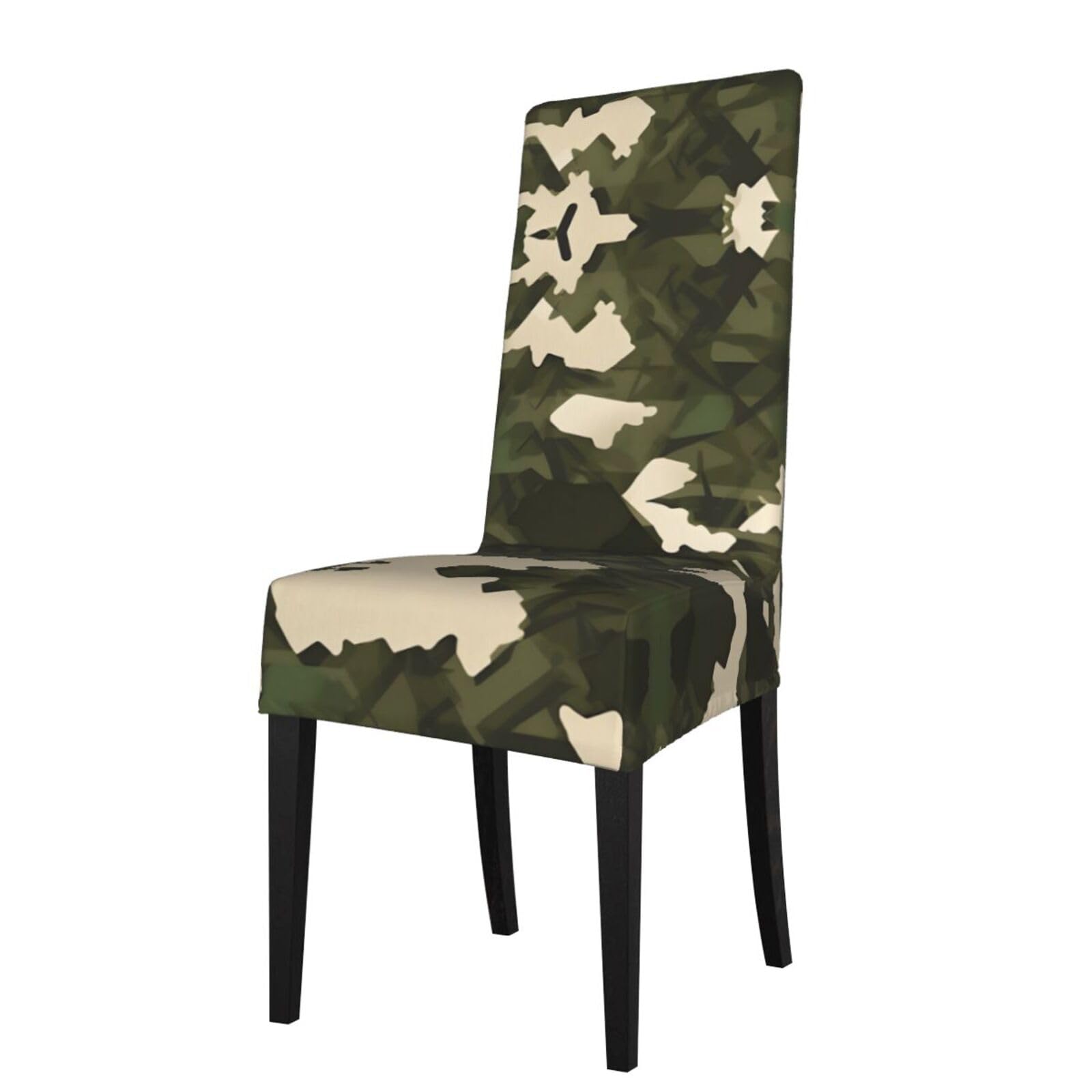 YYHHAOFA Army camouflage Prints Dining Chair Throws – Stretch Slipcovers Revitalize Your Seating with Easy Style & Easy Care