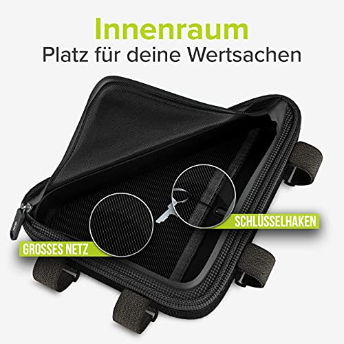 VELMIA Fahrrad Dreiecktasche Wasserdicht - Fahrrad Rahmentasche, Triangeltasche ideal für Fahrradschloss, Werkzeug, Regenjacke - Fahrradtasche Rahmen