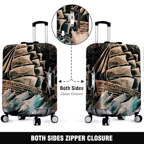 Travel Luggage Cover Suitcase Protector Scratch-Resistant Fit Not Included Suitcase Blue And White Abstract Painting M-22-24in2