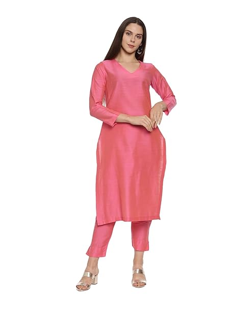 Elleora Women Cotton Blend Regular Kurta Set