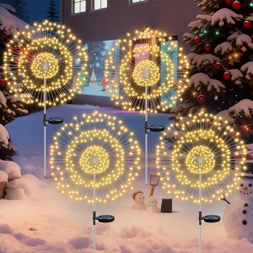 HELESIN Gartendeko Solar Gartenleuchte Außen 4 Stück, 2...