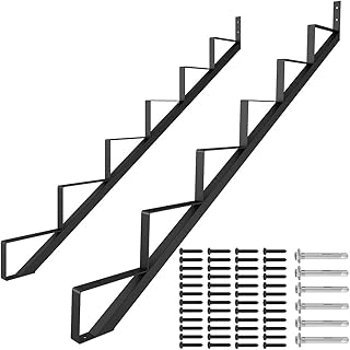 DIYHD Steel Stair Riser 6 Step Stair Stringer for Deck Height 50in,Powde...