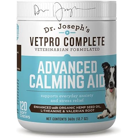 VetPro Advanced Calming Aid - Dog Anxiety Chews and Calming Treats for Dogs Enhanced with Organic Hemp Seed Oil - Veterinarian Formulated Dog Calming Treats Cover